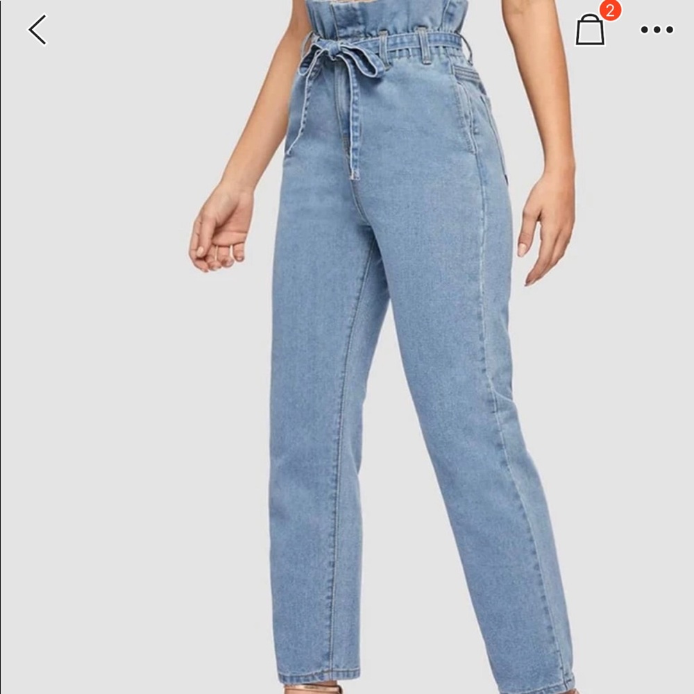 Shein high wait paper bag jeans